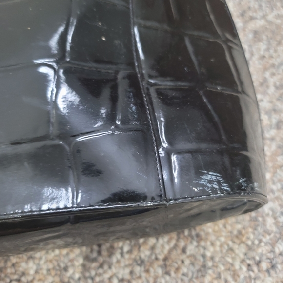 Vtg Due Fratelli Canada Black Genuine Leather Milan Paris Dome Tote Shoulder - Picture 10 of 10